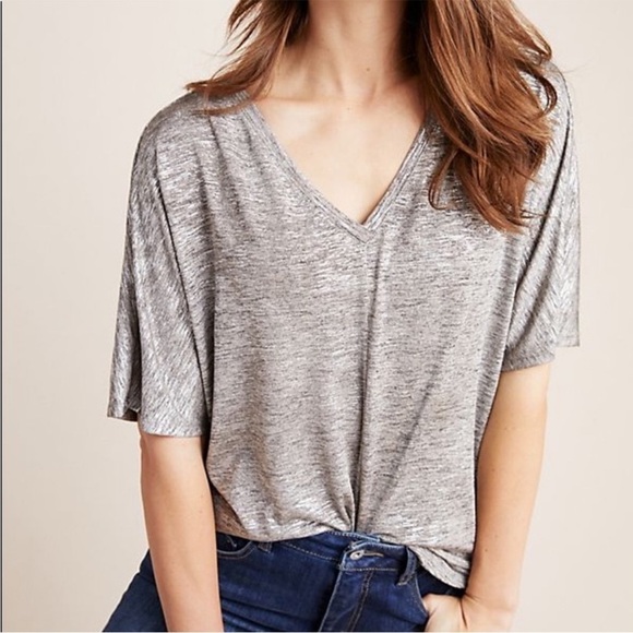 Anthropologie Radiant Shimmer Top Shirt Medium - Picture 1 of 6